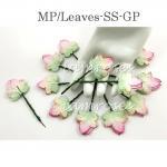 500 Green PINK 1-1/4"or 3.25cm Small Maple Leaves - with STEM