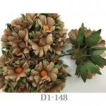 25 Daisy (1-3/4 or 4.5cm) Soft Brown Flowers