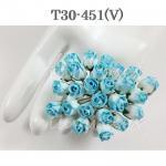 25 Soft Turquoise Edge Semi Open Buds