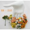 R8 - 210     100 Mixed Tangerine & Orange Mulberry Paper Flowers 