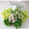 Mixed Green Daisy Roses Paper Flowers