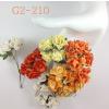 25 Mixed Orange Yellow Curly Paper Flowers