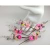 Crochet Pink Short Wedding Flowers Spray