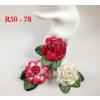 R50 - 78 (6 Pcs)     6 Mixed Red and White Large Mulberry Paper Roses