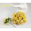 25 Yellow 2 tone Curly Paper Flowers