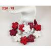 Mixed Red - White Christmas Scrapbooking Paper Flowers