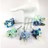 5 Mixed Blue Short Paper Flowers Spray (Pre-order) 