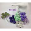 50 Mixed Purple Green Color Small Paper Flowers