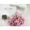 G1 - 518 (25 Pcs)     25 Pink Variegated Small Curly Paper Flowers
