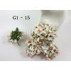 25 White Small Curly Paper Flowers