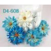 15 Turquoise, aqua blue Mixed white Curly Full Bloomed Daisy Paper Flowers 