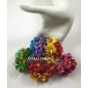 25 Rainbow Small Curly Paper Craft Flowers