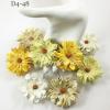 Mixed Yellow Curly Full Bloomed Daisy Paper Flowers 