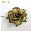 25 Gold Paper Tea Roses Crafts Flowers 