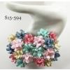  Baby blue/Aqua/Soft pink/Salmon red/Cream Mixed Crafts Paper Flowers