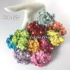 25 Mixed Rainbow Color Small Paper Flowers