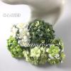 25 Mixed Green & White Color Paper Flowers