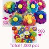  1,000 Random Mixed Rainbow & Batik Daisy Full Bloom Paper Flowers
