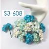  Mixed Mixed Aqua & Turquoise Color Cherry Blossoms - Artificial Craft Flowers