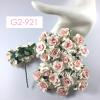 25 White & Pink middle Curly Paper Flowers