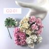 25 Mixed Pink-Cream-White-Soft Pink Curly Paper Flowers