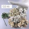 25 Mixed White-Cream Curly Paper Flowers