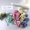 25 Mixed Cream-Pink-Soft Pink-Aqua-Baby Blue Curly Paper Flowers