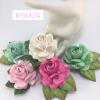 R50 - 624 (6 Pcs)     6 Mixed Pink / Green / White Large Mulberry Paper Roses