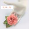 R50 - 98 (6 Pcs)     6 Salmon Red Large Mulberry Paper Roses