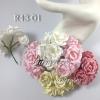White/Soft Pink/Creamy Pink/Cream Mixed Crafts Paper Flowers