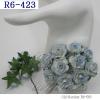 White Blue Variegated Handmade Mulberry Paper Flowers