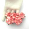 50 Medium May Roses (1-1/2"or3.75cm) White - Coral Red EDGE Flowers