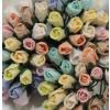 100 Pastel Mix Mini Artificial paper Rosebuds 