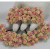 100 Mini 1/4" or 1cm HALF Yellow - Pink Open Roses