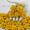 25 Large  2" or 5 cm - Solid Yellow Paper Tea Roses 