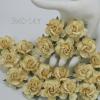 25 Large  2" or 5 cm - Solid Cream Craft Tea Roses