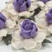 White with Purple Center Paper Tea Roses