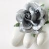 10 Silver Paper Roses Crafts Flowers 