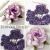 Mixed 4 Purple Paper Roses Flowers M4c