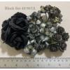 20 Mixed 4 Sizes Black Grey Roses and Lily Paper Flowers 