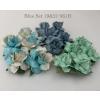 15 Mixed 2 sizes of 3 Blue May Roses Paper Flowers 