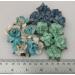   15 Mixed 2 sizes of 3 Blue May Roses Paper Flowers