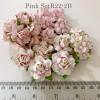 30 Mixed 3 Sizes Paper Flowers Pink Shade 