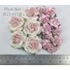 15 Mixed 3 Types Large and Small Paper Flowers Pink Shade 