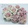 15 Mixed 4 Sizes Paper Flowers Pink Shade