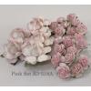 25 Mixed 2 Sizes - 3 Colors Paper Flowers Pink Shade  