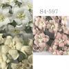 25 Mixed Blush/ White/ Beige Paper Flowers (15/122/153) 