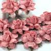 25 Large  2" or 5 cm - Solid Punch Pink Paper Tea Roses