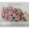 30 Mixed 4 Designs Paper Flowers Pink Shade  