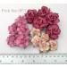  15 Mixed 3 Designs Paper Flowers Pink Shade